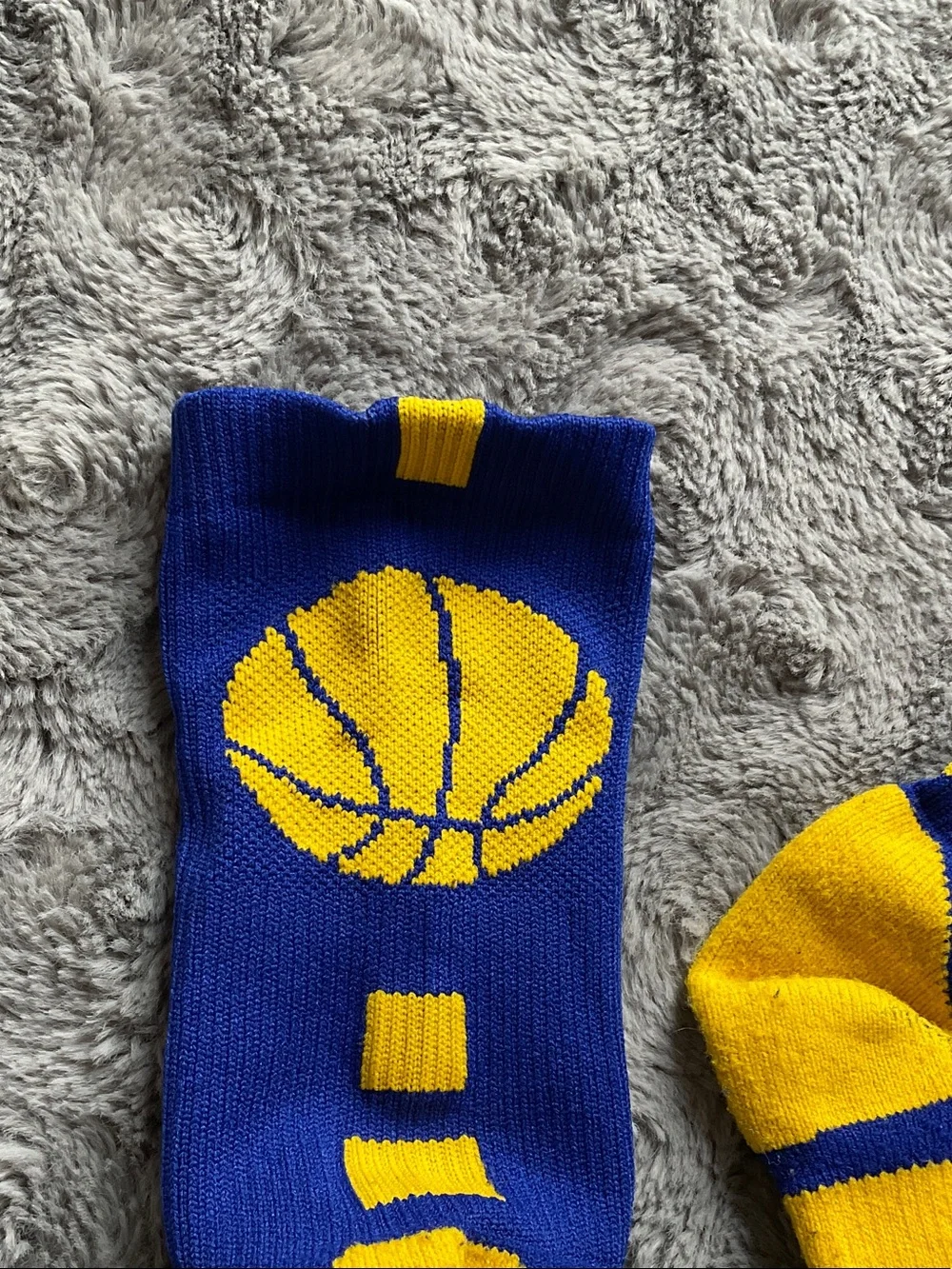 Kids Blue & Yellow Basketball Crew Socks